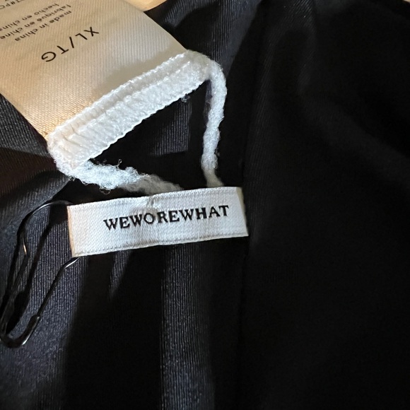 WeWoreWhat ! Stunning One-Piece Black and White One-Shoulder Swimsuit XL NEW - Picture 10 of 13